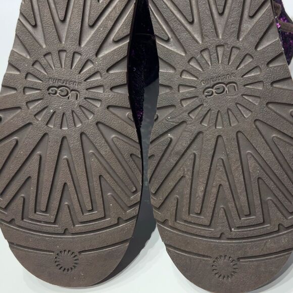 Ugg Australia Sequin Silver Purple Sparkle Winter Boot Women Size 7 Minimal Wear - Picture 9 of 11